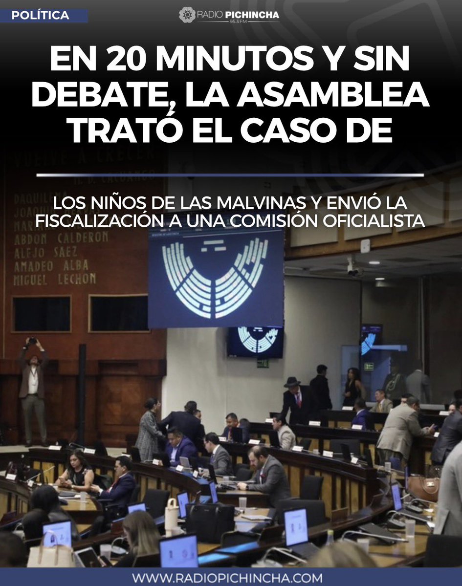 🏛️ #Política || En una sesión breve y sin debate, la Asamblea Nacional conoció la sentencia de la Corte Constitucional sobre la desaparición forzada de los cuatro niños de Las Malvinas. Durante el Pleno no hubo pronunciamientos sobre los hechos ni mensajes dirigidos a los