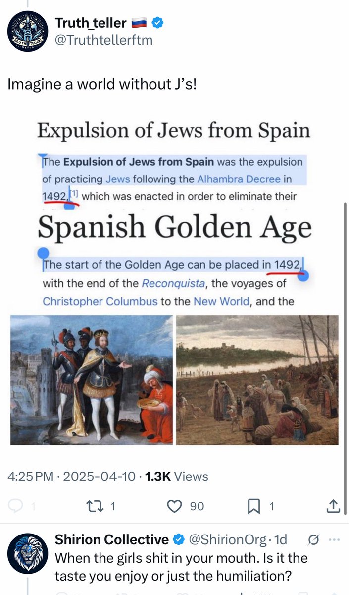 <a href="/JoeyMannarino/">Joey Mannarino 🇺🇸</a> Spain got rid of the Jews and then had a golden age Joey boy.  

Why’d you leave that out?