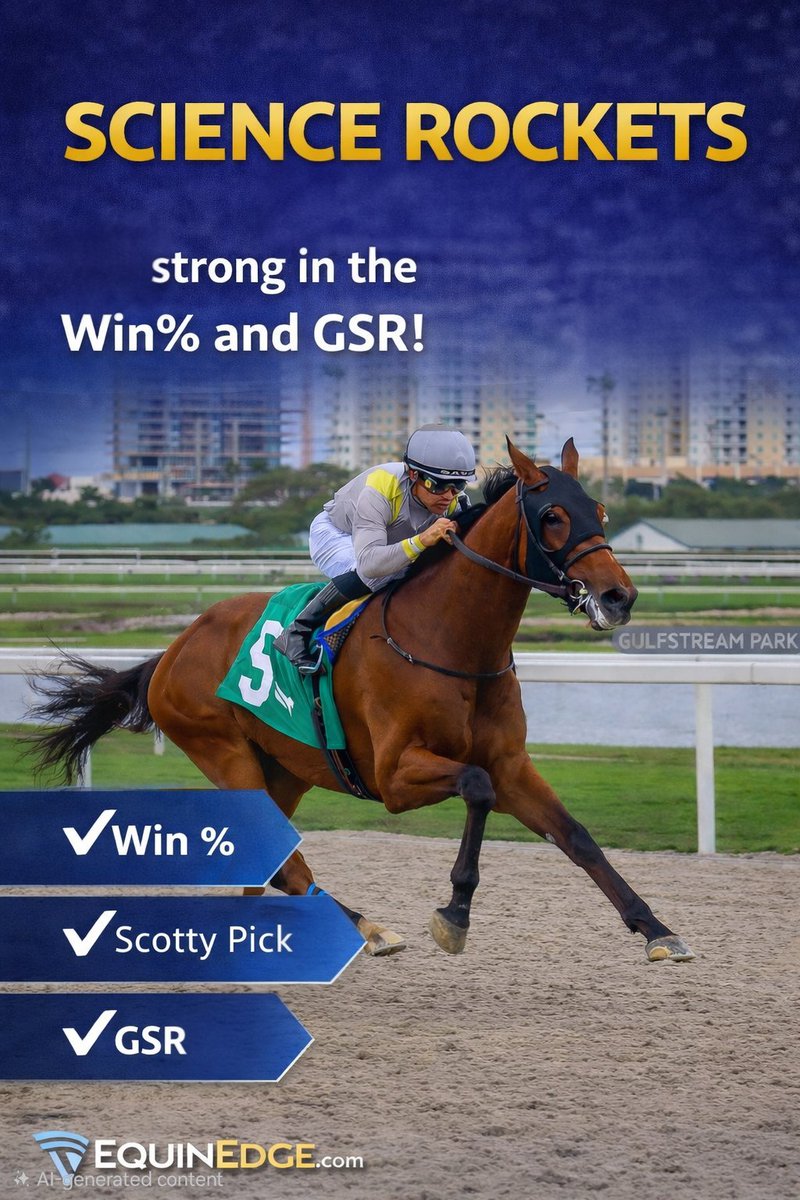 EquinEdge's tweet image. 🚀 SCIENCE ROCKETS
✔️ Scotty Pick
✔️ Strong Win%
✔️ Strong GSR
When multiple EquinEdge indicators align, the signal gets strong.
See pace. See value. See differently.
EquinEdge.com

#HorseRacing #Handicapping #EquinEdge