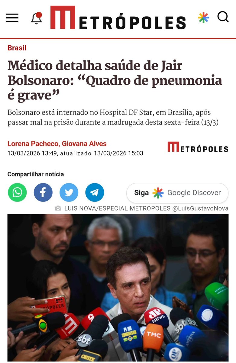Quadro do presidente Bolsonaro é grave.
Alexandre ignorou parecer técnico de manda-lo pra casa. Igual ignorou do Clezao. 
Ninguém NUNCA VAI ESQUECER ISSO!
#ForçaBolsonaro