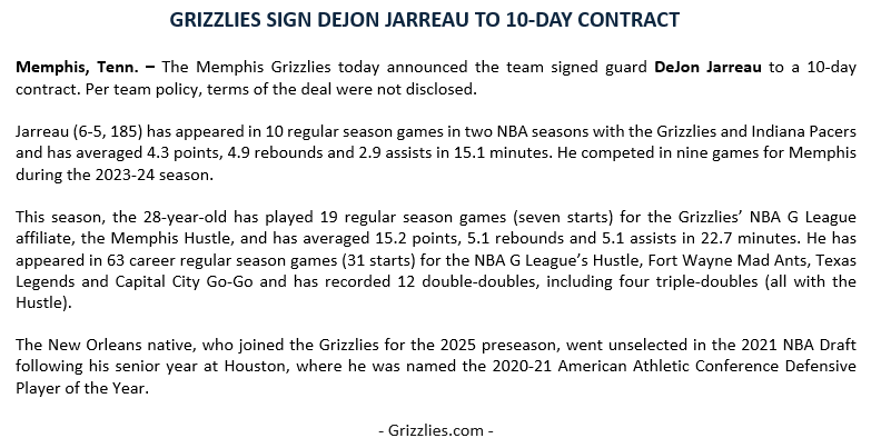 Grizzlies PR tweet media