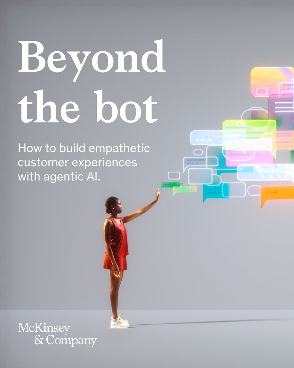 McKinsey's tweet image. AI is rapidly reshaping the contact center. 

As agentic AI moves from experimentation to real-world deployment, organizations are discovering how automation can improve both efficiency and empathy in customer care. Explore more. mck.co/4rSi6EP