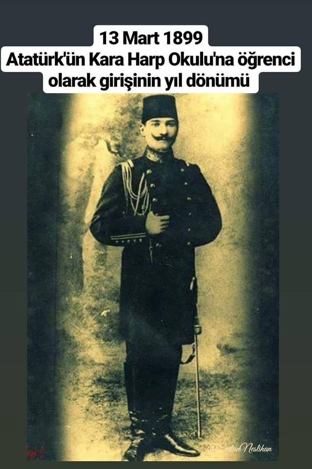 AtaturkcuG59982's tweet photo. #13Mart #13MartAtatürkünHarbiyeyeGirişYılDönümü #AtatürkünHarbiyeyeGirişYılDönümü #MustafaKemalAtatürk #13Mart1899 #1283İçimizde https://t.co/iqpI2k4TH8