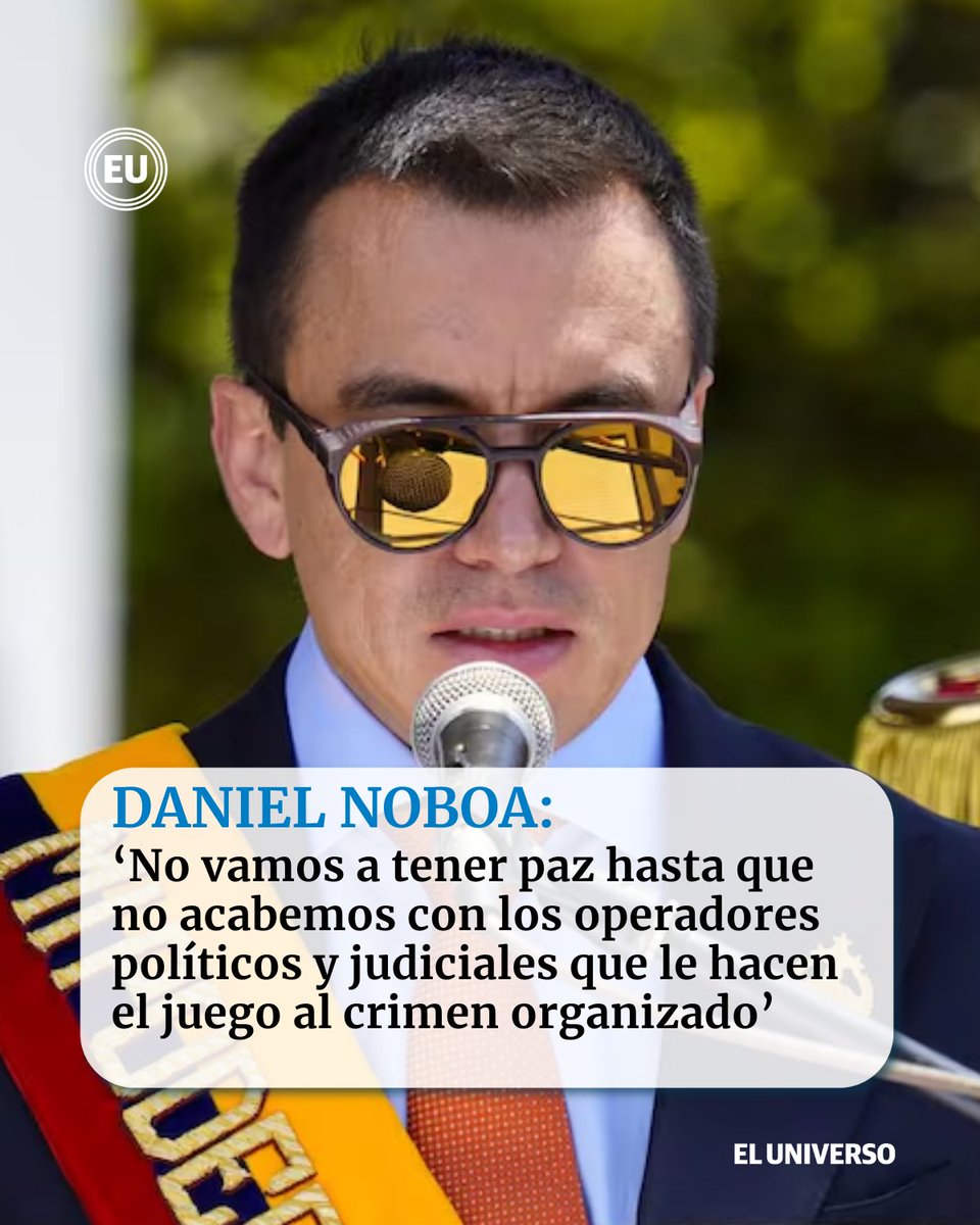 Daniel Noboa: ‘No vamos a tener paz en Ecuador hasta que no acabemos con los operadores políticos y judiciales que le hacen el juego al crimen organizado’ ow.ly/VOzz50YtEfN