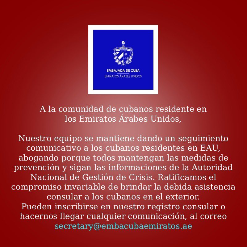 EmbaCuba Emiratos Árabes Unidos (@embacubaeau) on Twitter photo 