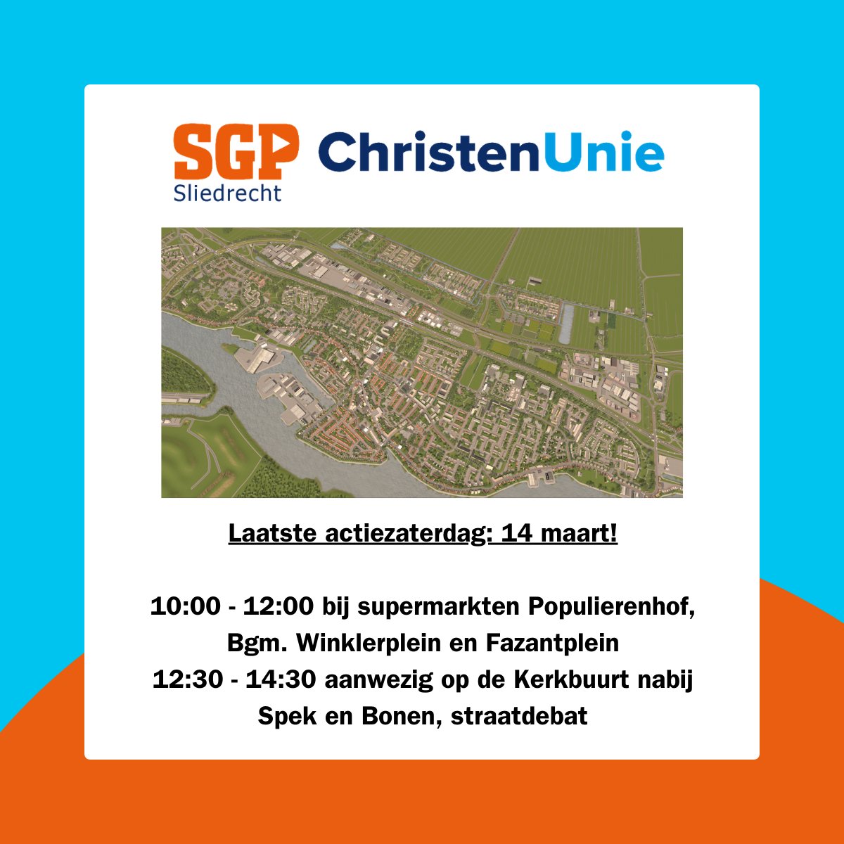 SGPCUSliedrecht's tweet photo. Morgen onze laatste actiezaterdag! We zijn bij de Populierenhof, het Winklerplein, het Fazantplein én op de Kerkbuurt.

We gaan niet alleen in gesprek met de inwoners, maar zaterdag geven we ook iets mee: iets kleins, stil en vol belofte. Maar wat het wordt, ligt nog verborgen. https://t.co/qnxvmzxyQm