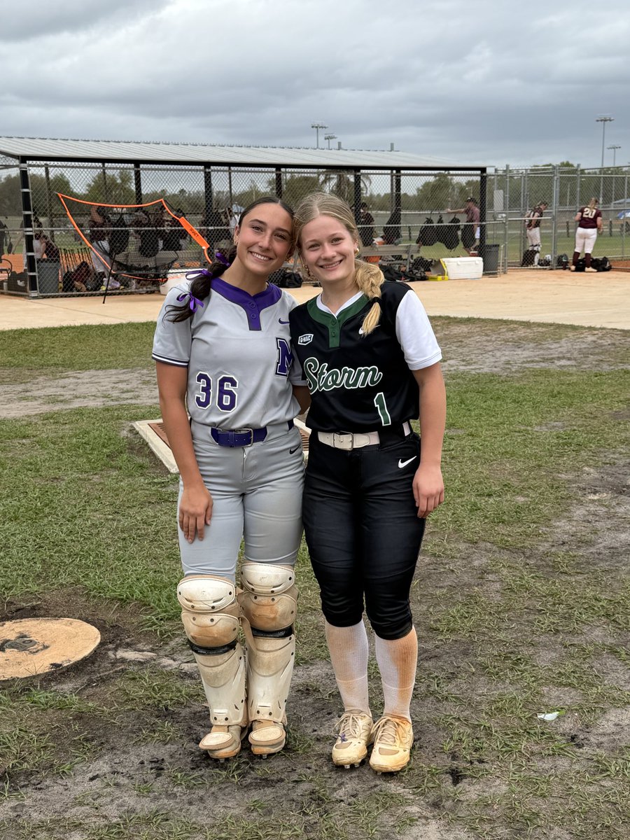 Allie Jackson (Amherst ‘25, Lake Erie College Centerfielder) &amp; Isabella Thomas-Friend (Amherst ‘25, Mount Union Catcher) competing in Florida this week and both starting for their respective colleges! Keep grinding, ladies!