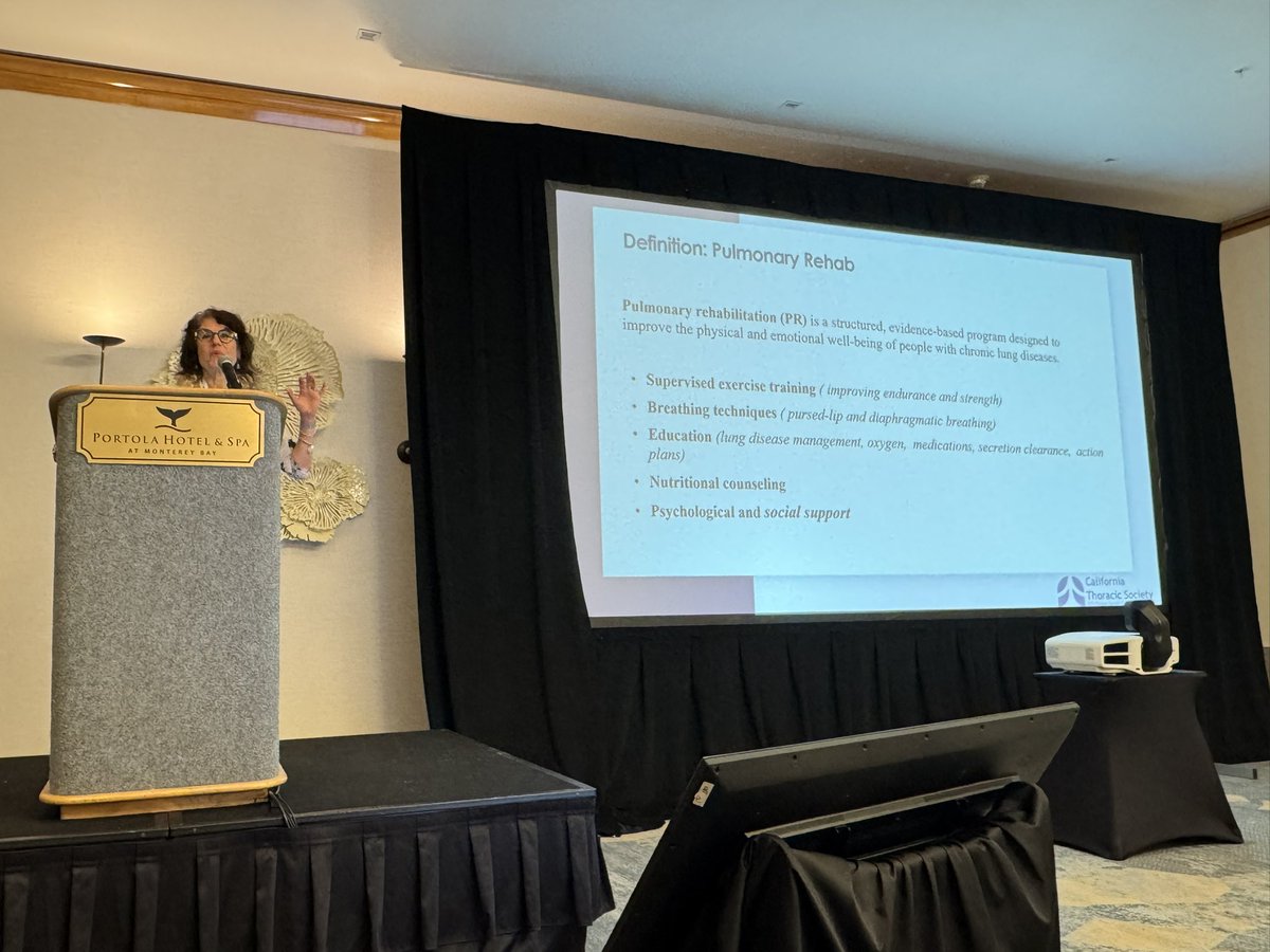 CalThoracic's tweet photo. Time for a debate! Aimee Kizziar, RRT from @UCDavisHealth argues that virtual pulmonary rehab is ready for prime time at @calthoracic 2026! Arguing the con is Julia Rigler, RRT from @UCSFHospitals. https://t.co/qRjAt0CAGW