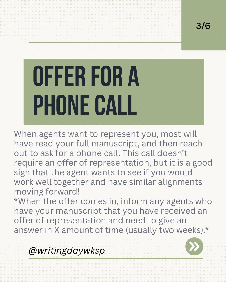 writingdaywksp's tweet image. Ever wonder what happens when an agent is interested in signing you and your manuscript? Here’s a few steps you and the signing agent usually take during the process!

#writing #author #amquerying #amwriting #writingcommunity