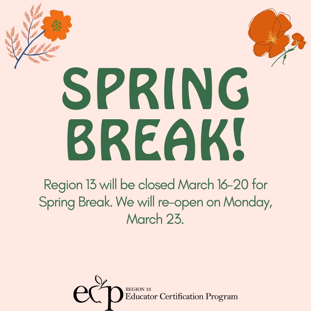 Region 13 Educator Certification Program (ECP) tweet media