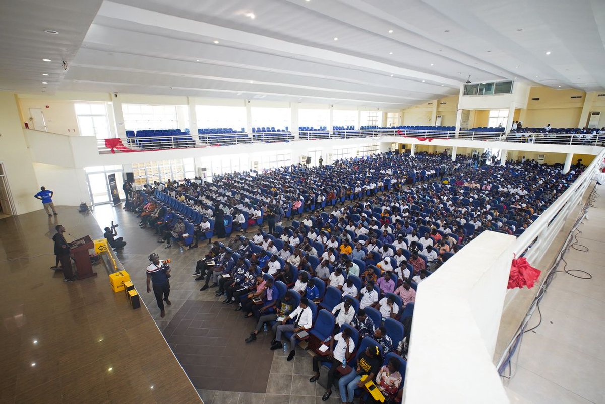 <a href="/BinanceAfrica/">Binance Africa</a> 
<a href="/BinanceAcademy/">Binance Academy</a> 
Held a University summit in UEW, Ghana with over 2300 Attendees. 

With full support of <a href="/BinanceAngels/">Binance Angels</a>.

How does it feel to stand in front of 2000+ people. <a href="/ekowreel/">ekowreel</a> 

#Binanceuniversity 
<a href="/Ahweniepa/">Ahweniepa</a> <a href="/sakwzz/">IamCryptoWise</a> <a href="/RIBKA_BINANCE/">RIBKA🔶️♠️♥️♣️♦️</a> 
<a href="/cz_binance/">CZ 🔶 BNB</a>