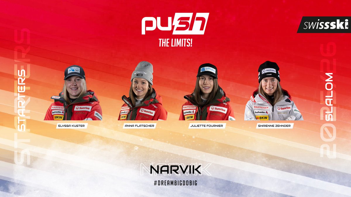 swissskiteam's tweet image. Unsere Starterinnen im Slalom bei der Junioren-WM in Narvik 🇳🇴 - Los geht's am Samstag um 9.00 Uhr!

#swissskiteam #push