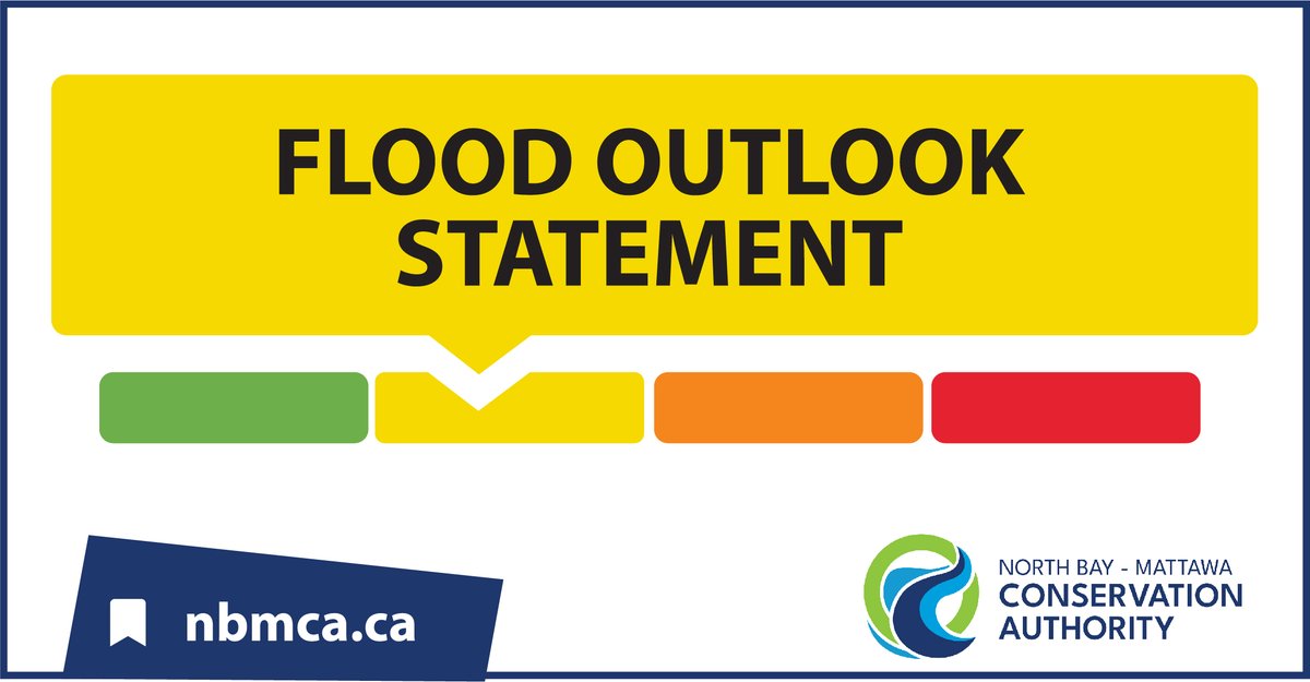 A Watershed Conditions Statement – Flood Outlook has been issued for the North Bay – Mattawa watershed.
Full media release: nbmca.ca/news/watershed…