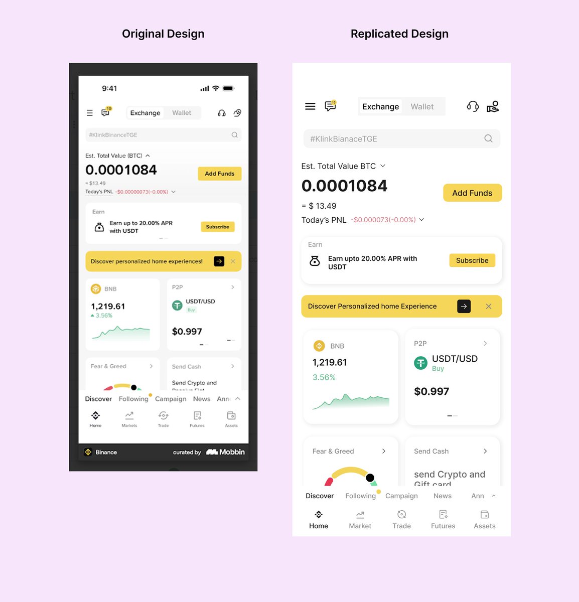 This week at Dezin Academy, we were given design to replicate  to build UI design muscle memory.  Through  the process I realized how small details like spacing, alignment, and structure, make a design feel balanced, professional and easy to use

<a href="/DezinDesign/">Dezin</a>