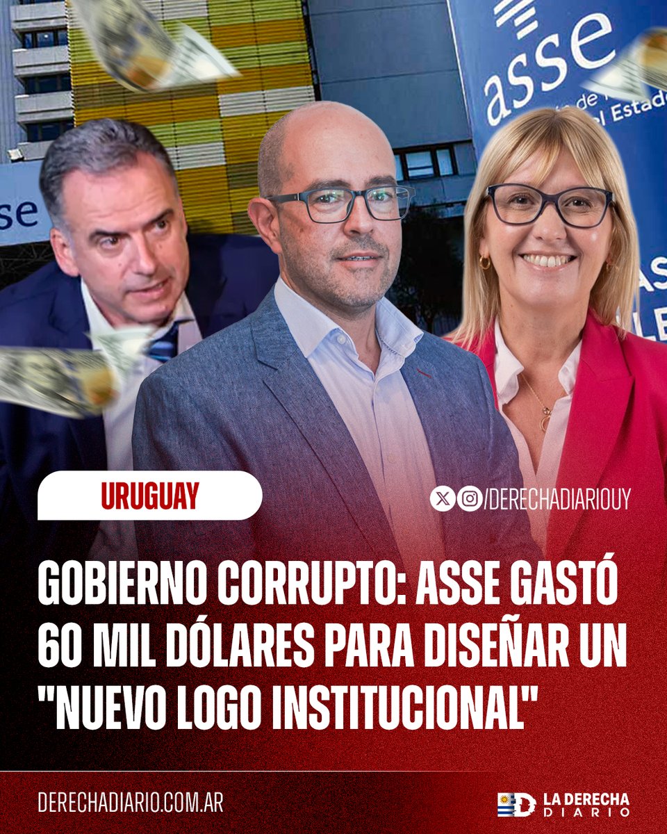 DerechaDiarioUY's tweet photo. 🇺🇾 | GOBIERNO CORRUPTO: En plena crisis donde faltan algunos medicamentos en ciertos hospitales públicos, ASSE se gastó 60 mil dólares en el diseño de un logo. https://t.co/u4JyobqPcc