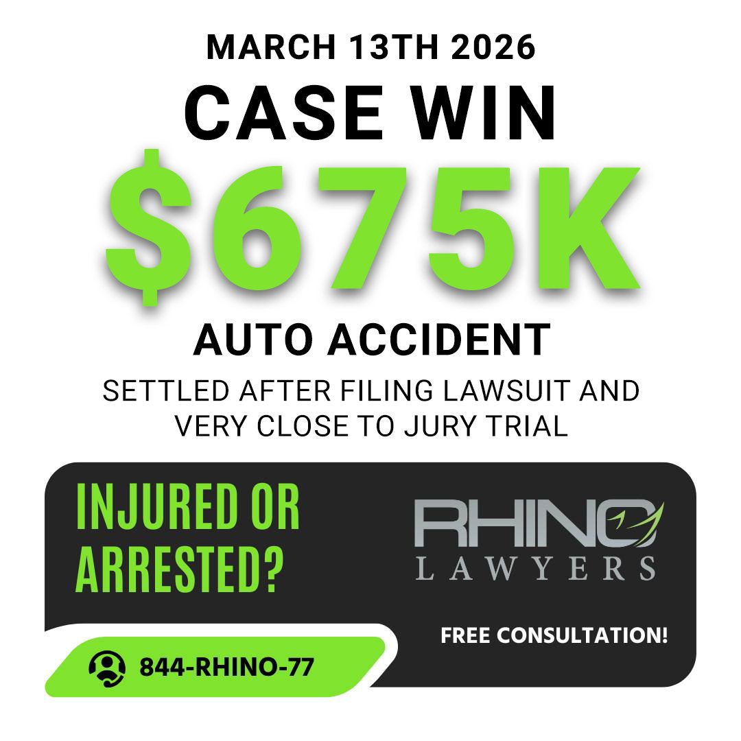 RHINOLawyers's tweet photo. 💥 $675K Auto Accident Case Win

Our client's case settled for $675,000 after a lawsuit was filed and just before jury trial.

A HUGE WIN for our client and our personal injury team. 🦏

Injured in a crash?
Visit https://t.co/sJhVF9nBnz to schedule a free consultation. https://t.co/MizaEulp6A