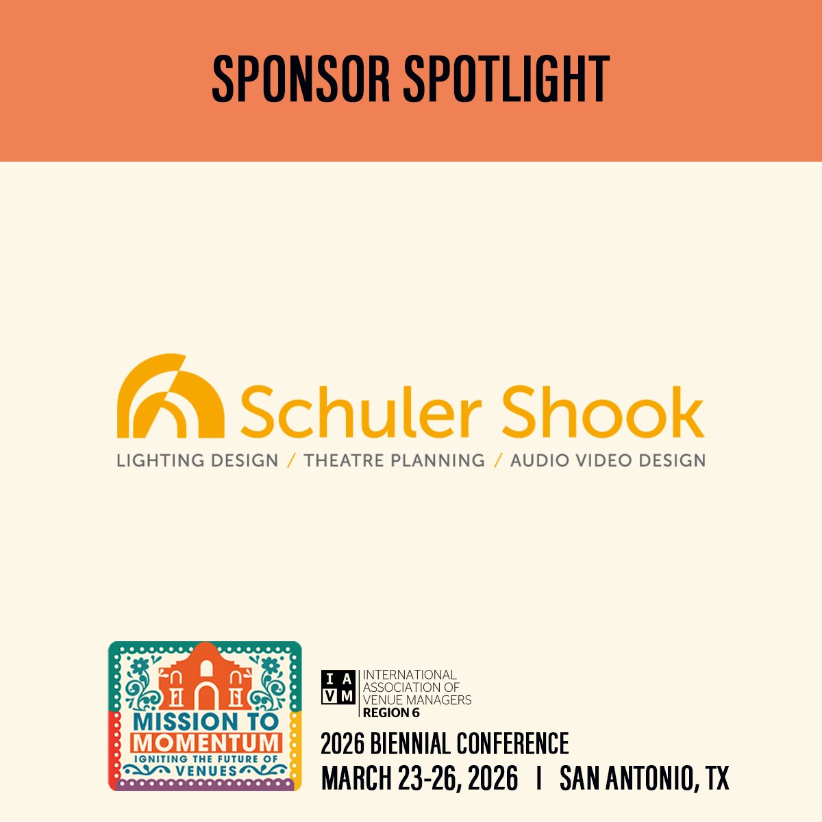 IAVMRegion6's tweet photo. Thank you to our conference sponsor, @schulershook! Schuler Shook is a renowned design firm globally recognized for their expertise in lighting design, theatre planning, and audio video design. Get more info at https://t.co/PoocFi326K. https://t.co/rxyy53fFpf