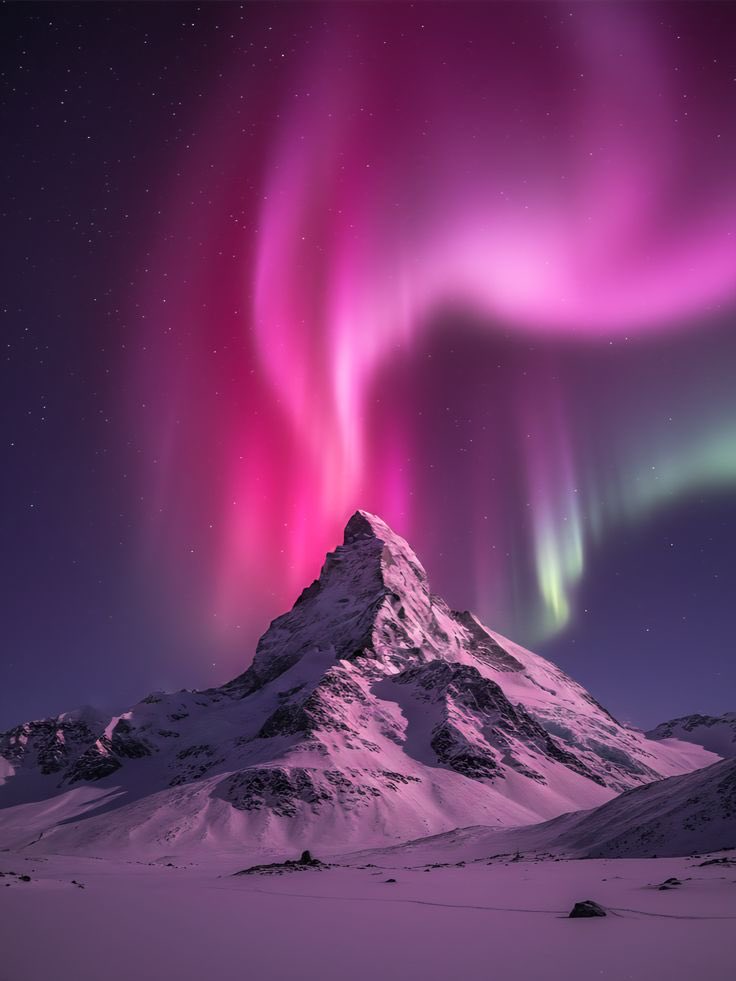 purenature_1's tweet image. Pinky winter auroras 💗🌸❄️ #Peaceful
