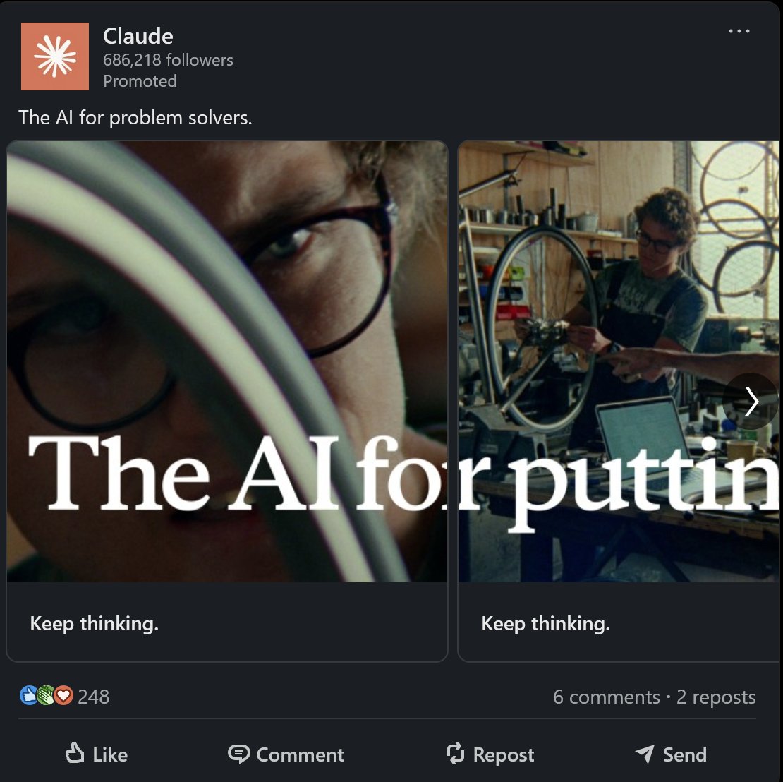 drreality's tweet photo. Claude accidentally used two Ts instead of one in this LinkedIn ad. AI can't even get simple things right. https://t.co/2ctI3HRITI