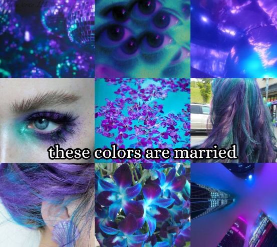 what do these colors remind you of? (teal and purple)