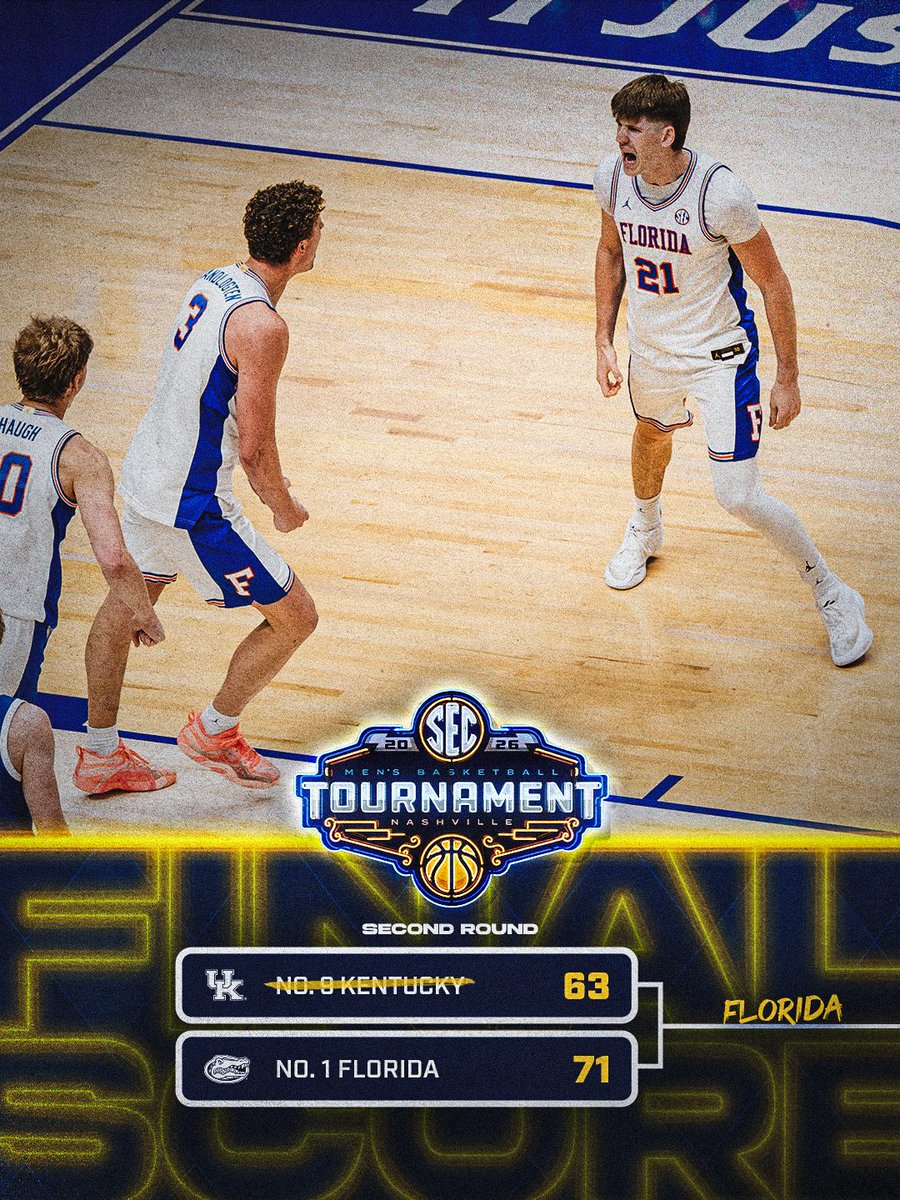 THE FLORIDA GATORS ARE HEADED TO THE SEMIFINALS 🐊

<a href="/GatorsMBK/">Florida Gators Men’s Basketball</a> x #SECTourney