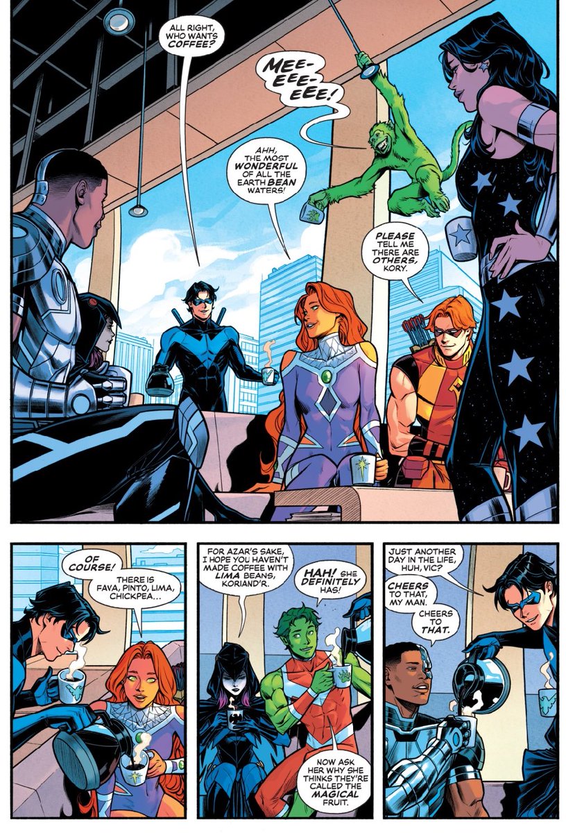 ngl kory has been on earth for how long now? why do they keep writing her like she's clueless STILL?? and her teammates being like "oh noooo kory!1!1!" like it's 2026 lol