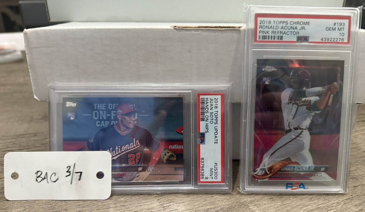 bacale81's tweet photo. @SlabtownCollect @84baseballcards Wanting to trade for Topps rookie rainbow foils and golds of star players: Judge, Witt, JRod, Elly, Merrill, Skenes, etc https://t.co/3BYeHcWb2T
