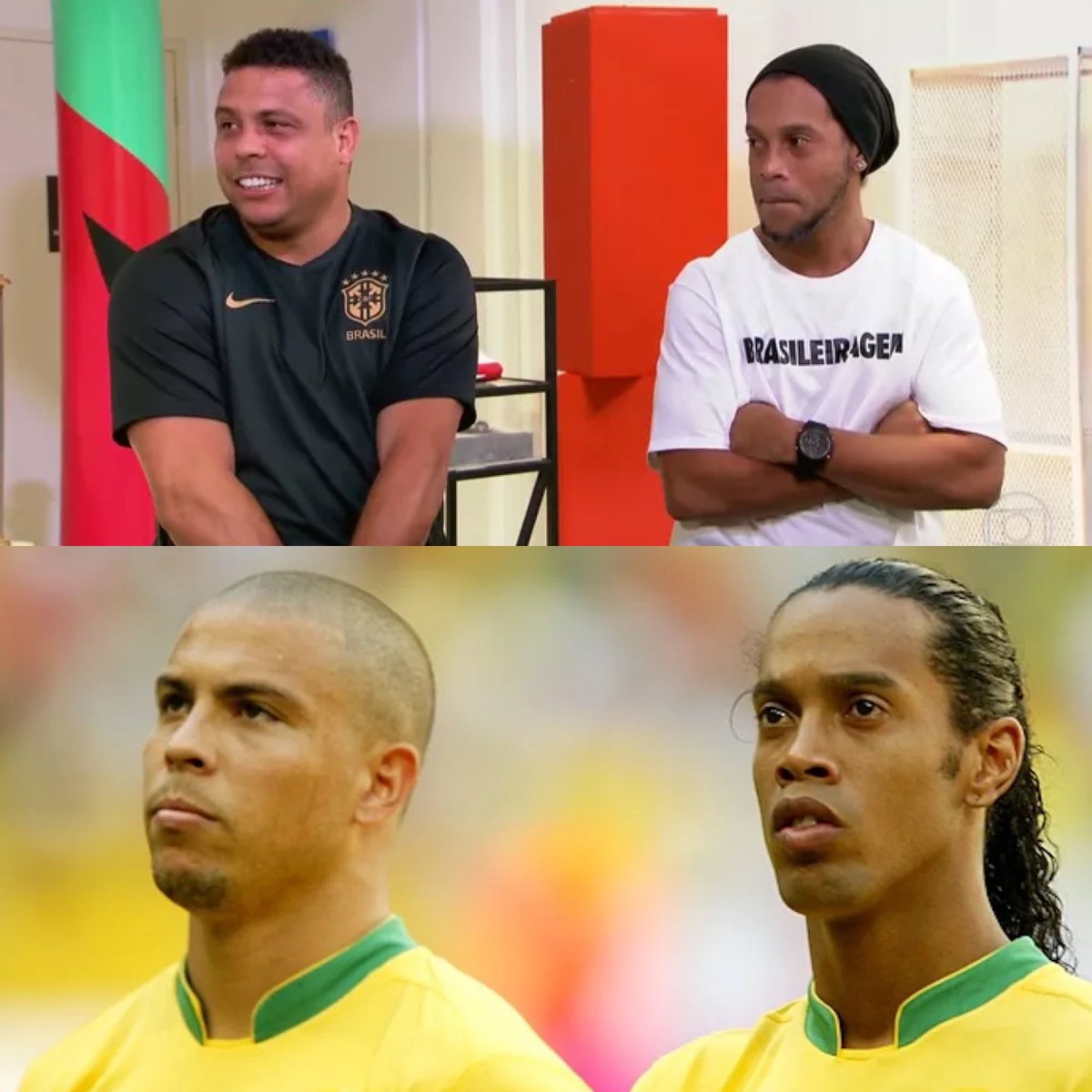PERIODISTA: ¿Quién fue mejor entre ustedes 2?

RONALDO: "Ronaldinho fue mejor que yo, con sus jugadas volvía locos a los rivales y hacía que te enamorarás del fútbol".

RONALDINHO: "Ronaldo era mejor que yo. El jugaba con 1 rodilla y nadie podía pararlo".