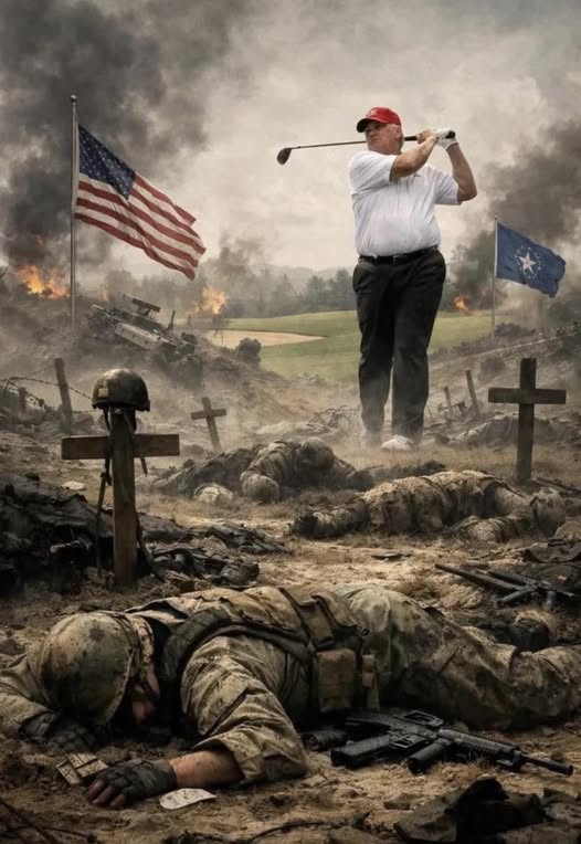 10capitan's tweet photo. While #USA soldiers die  same as innocent civilians die, Your president  is playing golf. https://t.co/lXkKQ7ctQw