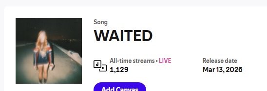 Over 1k streams on *SPOTIFY* over night. 

WTF thank you so much party people 😭😭🧡