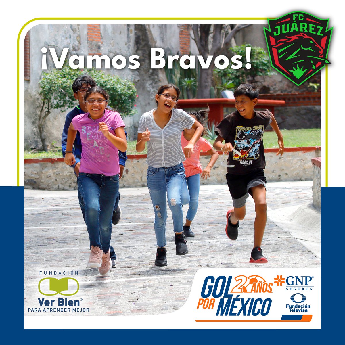 Cada gol puede transformar vidas.
Hoy <a href="/fcjuarezoficial/">FC Juárez</a> juega por la salud visual de niñas y niños.
Gracias a @GolporMéxico de <a href="/GNPSeguros/">GNP Seguros</a> y <a href="/fundtelevisa/">Fundación Televisa</a>.