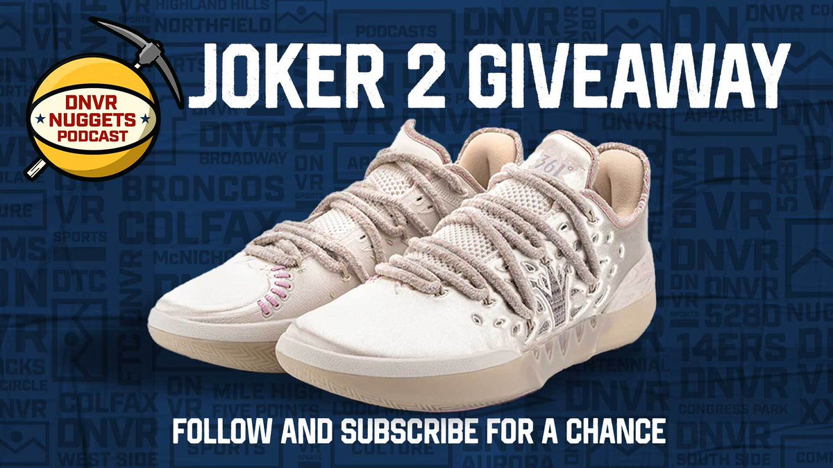 We're giving away a pair of Joker 2s 🃏🔥

𝐓𝐎 𝐄𝐍𝐓𝐄𝐑 ⤵️

- Retweet and like this post
- Follow <a href="/DNVR_Nuggets/">DNVR Nuggets</a> &amp; <a href="/361sport_global/">361Sport_Official</a>
- Subscribe to DNVR Sports on YouTube

🔗 youtube.com/@DNVR_Sports