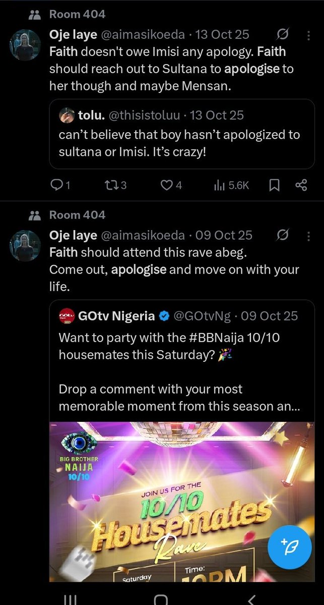 <a href="/aimasikoeda/">Oje laye</a> Shut up your dirty mouth. When proper fans of Faith are talking stay out of it