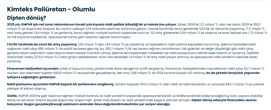 Moonlightborsa's tweet image. MART 2026 ARACI KURUM RAPORLARI-73

#KMPUR/ PUSULA YATIRIM