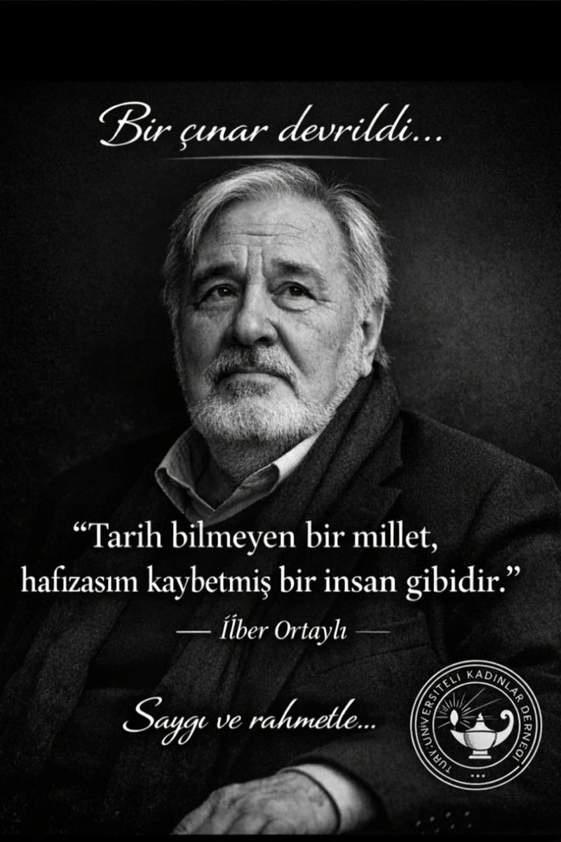 Naz_Uslu77's tweet photo. Türk tarihçiliğinin önemli isimlerinden, kıymetli akademisyen Prof. Dr. İlber Ortaylı’nın vefatını derin bir üzüntüyle öğrenmiş bulunuyoruz.
Tarihe olan katkıları, bilgi birikimi ve yetiştirdiği nesillerle ülkemizin hafızasında her zaman saygıyla anılacaktır. https://t.co/JrJrrtcWyc