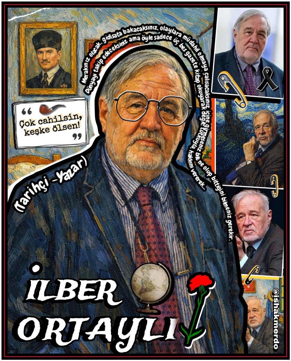 İlber Ortaylı 🫂🙏🖤💭
#ilberortaylı 
İlber ORTAYLI:'İnsanın yüzü bir kitap gibi okunabilir.
İfadeniz bomboşsa da hiçbir şey yaşamadığınız fark edilir.'

•'Dil, tarih ve coğrafya ; bu üç dal olmadan beşeriyetin macerasını kavramak mümkün değildir.'