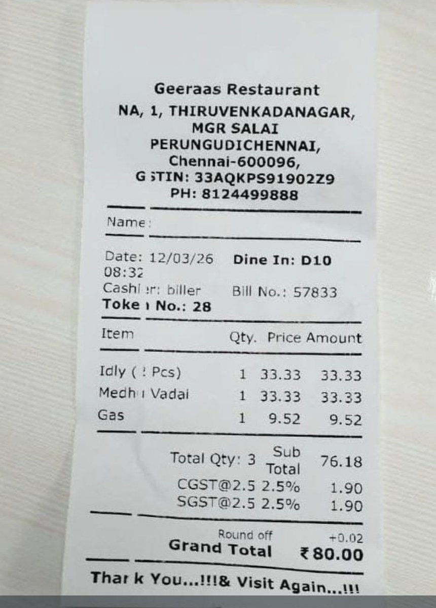 Even if Indian or TN govt is not responsible here, hotel owners are quick to exploit us customers. 🥺