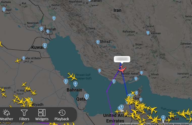 bhakth_'s tweet photo. Bro, No way... #FlightRadar24 #MiddleEastWar https://t.co/RjTT8bNmw2