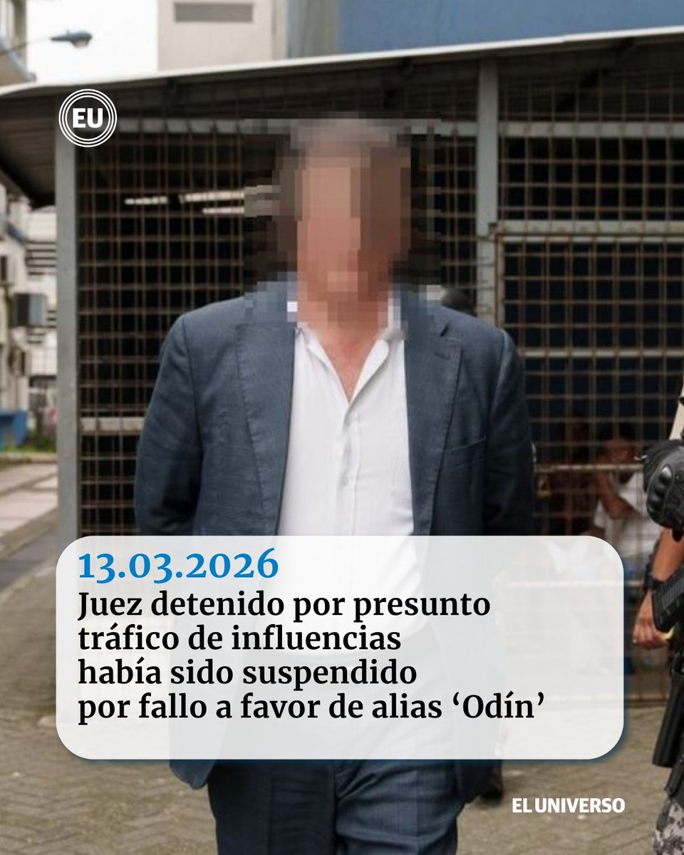 El juez de Garantías Penales de Guayaquil detenido durante un operativo de la Policía, ya había sido suspendido en enero de 2026 ow.ly/HIFl50YtL8r