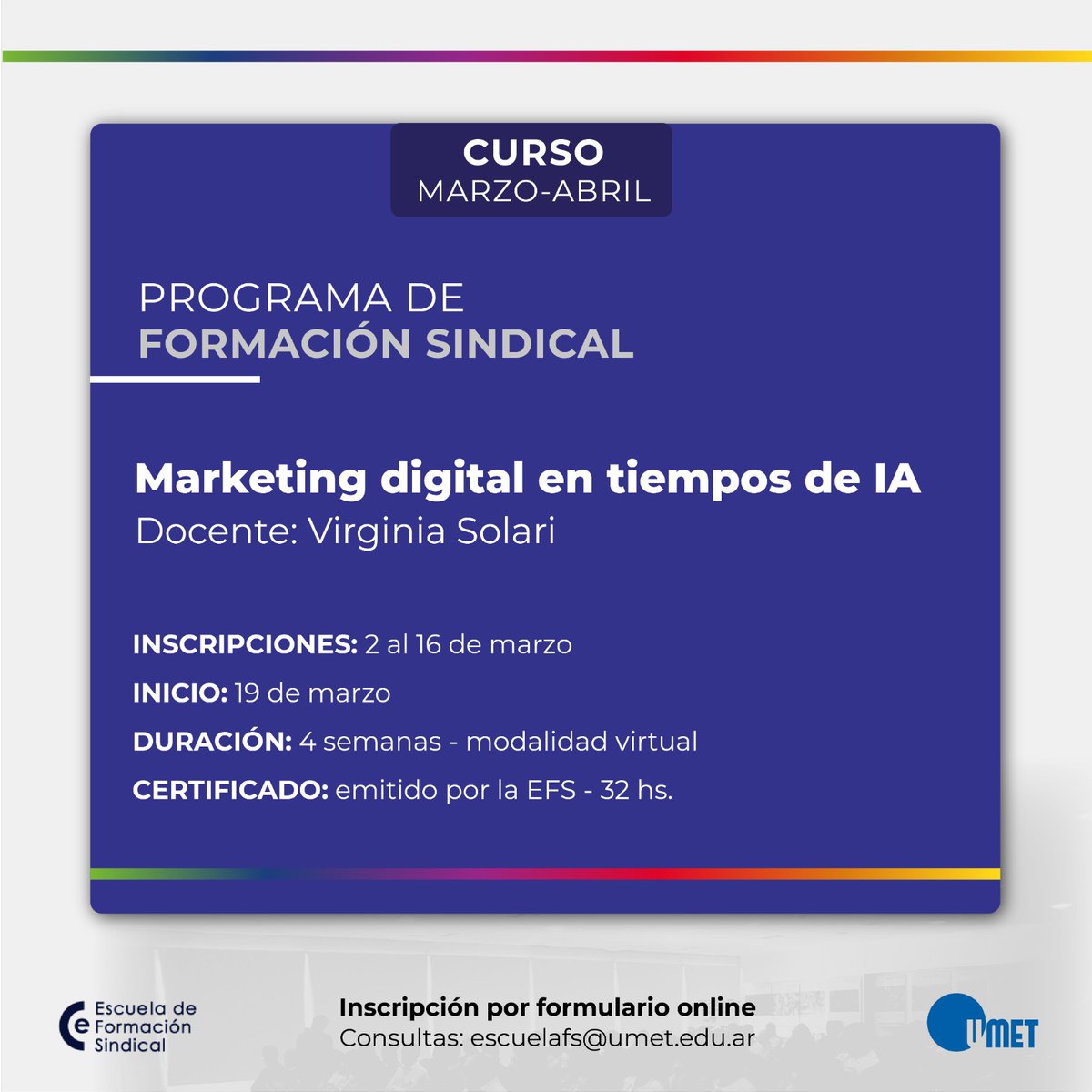 Escuela de Formación Sindical CITRA-UMET tweet media