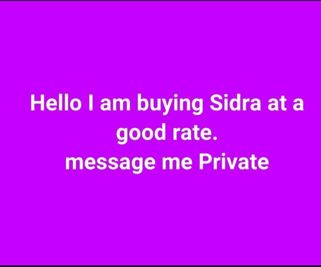MSamaila79324's tweet photo. @SidraStart1 @sidrachain https://t.co/JNEzh3jif7