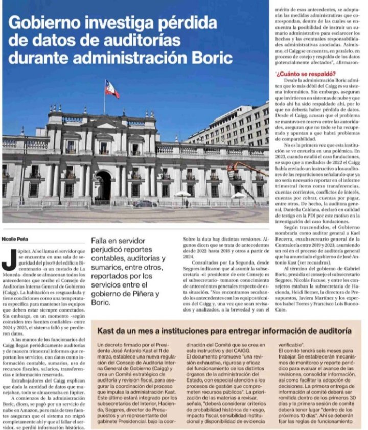 Caplevi1540's tweet photo. Esto es grave, el gobierno de Boric sabiendo que Kast haría auditorías "perdió" datos precisamente para dificultar cuánta plata realmente mal gastaron. https://t.co/9Pnmux6Ihm