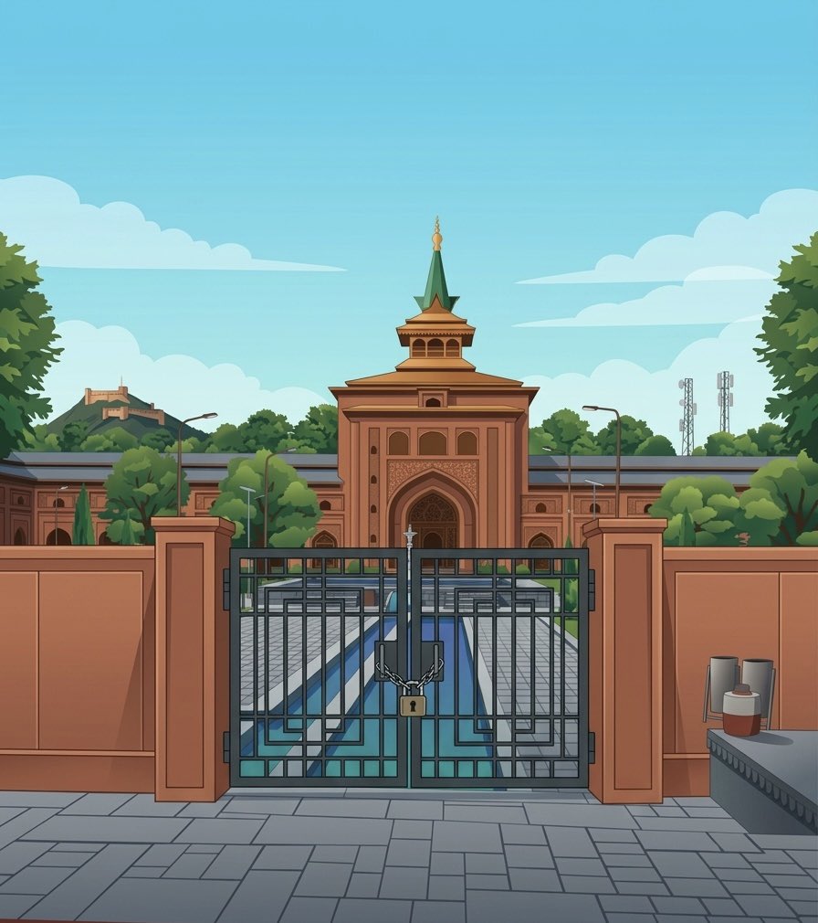 Baghi395's tweet image. Locked gates. Silent courtyards. 🕌🔒

For the 7th year, authorities have reportedly kept Srinagar’s historic Jamia Masjid closed on the last Friday of Ramadan, preventing congregational prayers at a key religious site.

#Srinagar #Occupation #ResistToExist