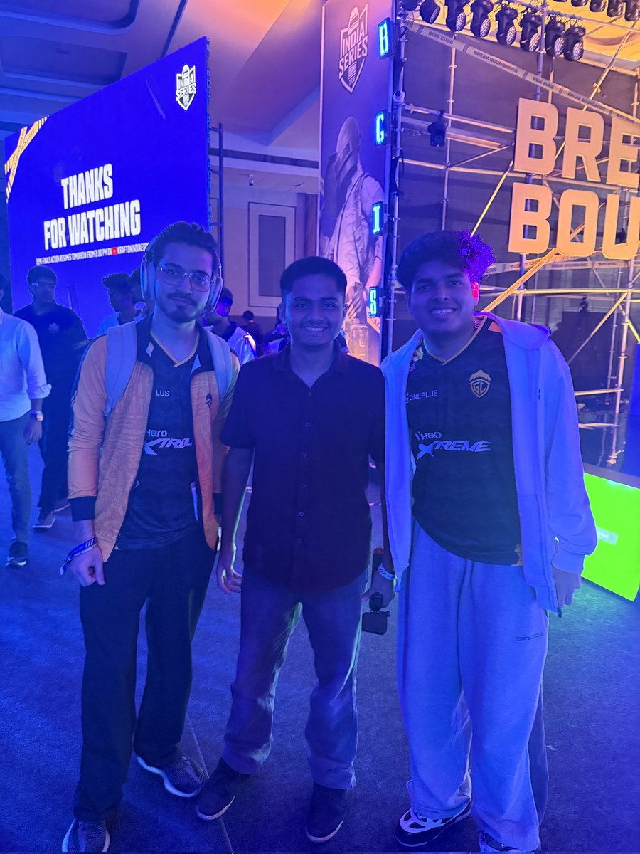 ashexe01's tweet photo. Great meet with players of @GodLike_in &amp; Owais Bhai With Clutchgod AKA Lala

#bgis2026 #BGMI #bgis #godlike #krafton #kraftonindia https://t.co/EYyOxb6ulM