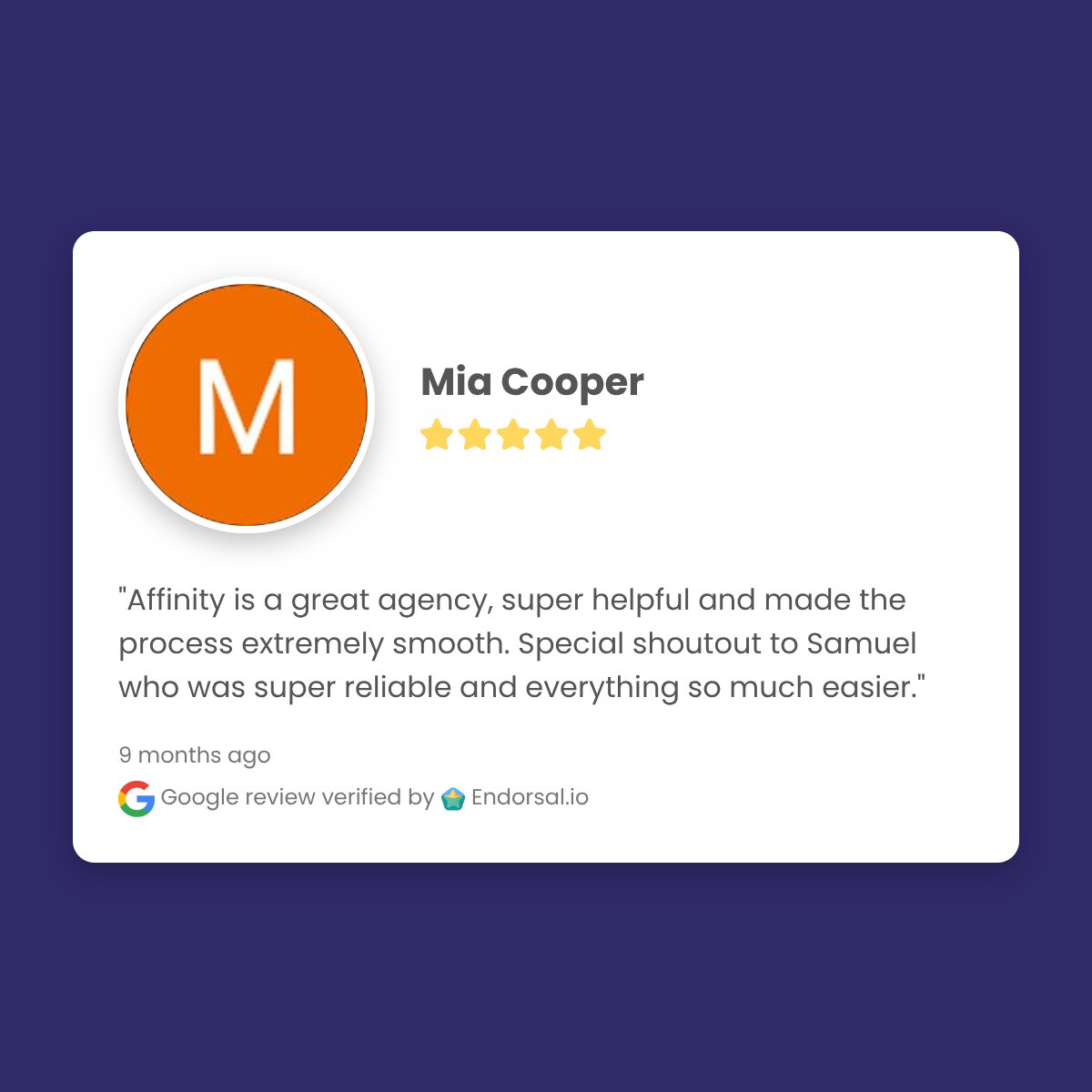 AffinityAus's tweet photo. Thank you Mia Cooper for sharing your feedback on Affinity Property.  It has been a pleasure helping you with your property. https://t.co/2g8Tc122fS