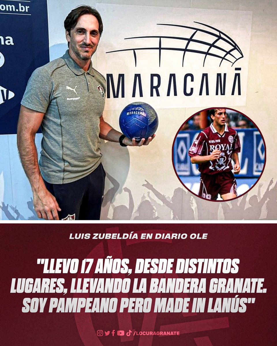 LocuraGranate_'s tweet photo. 🇱🇻🗣 "FUE HERMOSO LO QUE HIZO LANÚS EN EL MARACANÁ"

Luis Zubeldía hablo de todo con @MacchiaTW y como siempre, no podía faltar Lanús en la conversación:

"Fue hermoso. Al otro día llegué al club y me decían: “Parabéns, Luis, qué bien tu Lanús...”. Esa noche me acordaba de mi papá, Magnor Antonio. Le decían Carozo allá en Santa Rosa. No era hincha pero se hizo. ¿Por qué? Porque dejó a un chico de 15 años en las manos de sus dirigentes. Y cuando yo me enojaba, mi viejo decía: “Portate bien porque el club te dio todo”. En 2007, por una promesa, se sacó el bigote de toda la vida. Yo hoy represento a su escuela. Llevo 17 años, desde distintos lugares, llevando la bandera Granate. Soy pampeano pero made in Lanús. Y cuando lo veo levantando una Copa que nunca hubiésemos imaginado... Solo falta una. O dos. Puede ser también el Mundial de Clubes, je. Está bien que el hincha se ilusione".