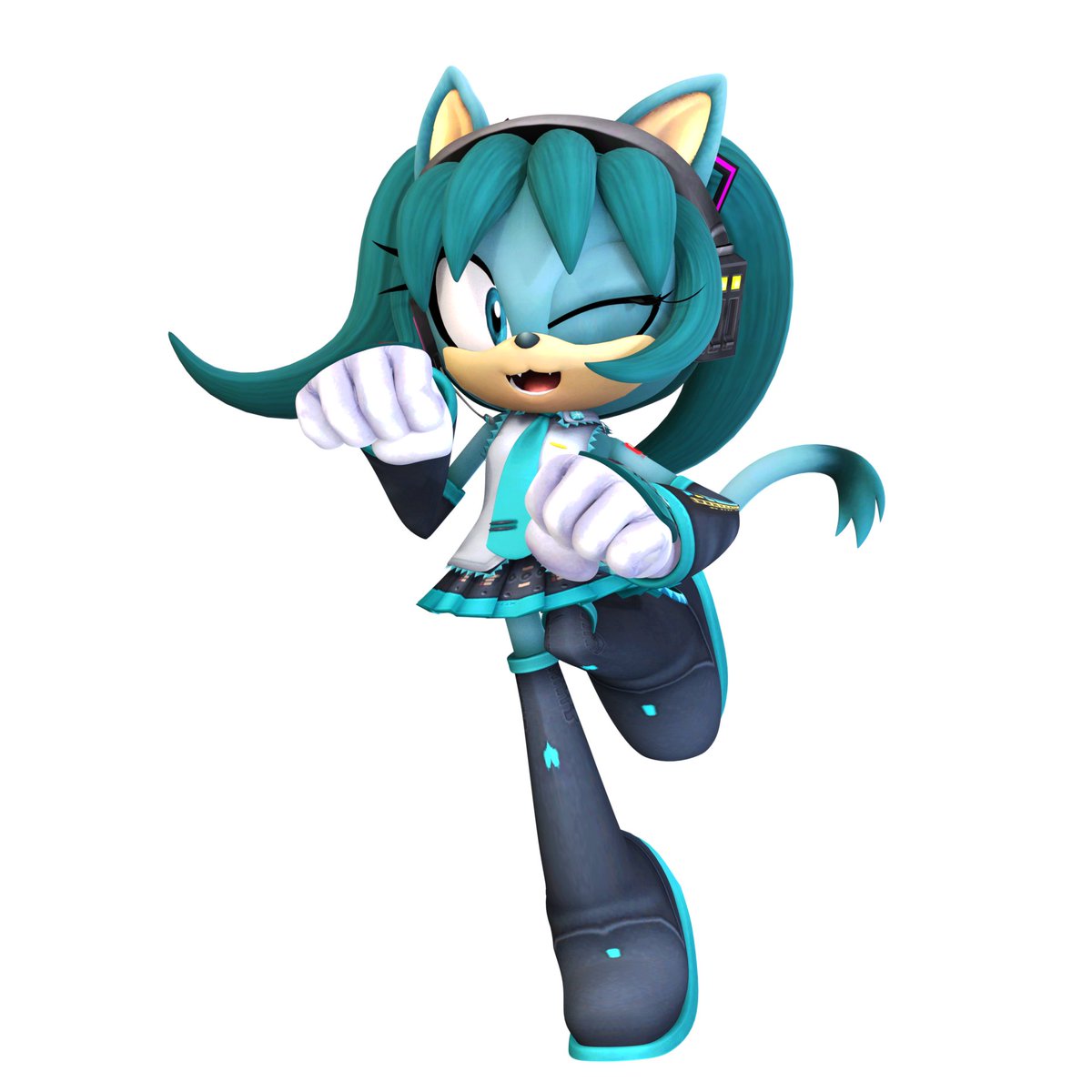 Yahtzeh's tweet photo. And here's what her render looks like!
Render done by @ChomperElectric 

#Sonicthehedgehog #Honeythecat #Vocaloid #Miku #HatsuneMiku #ProjectPlus https://t.co/ERYOKfwckW