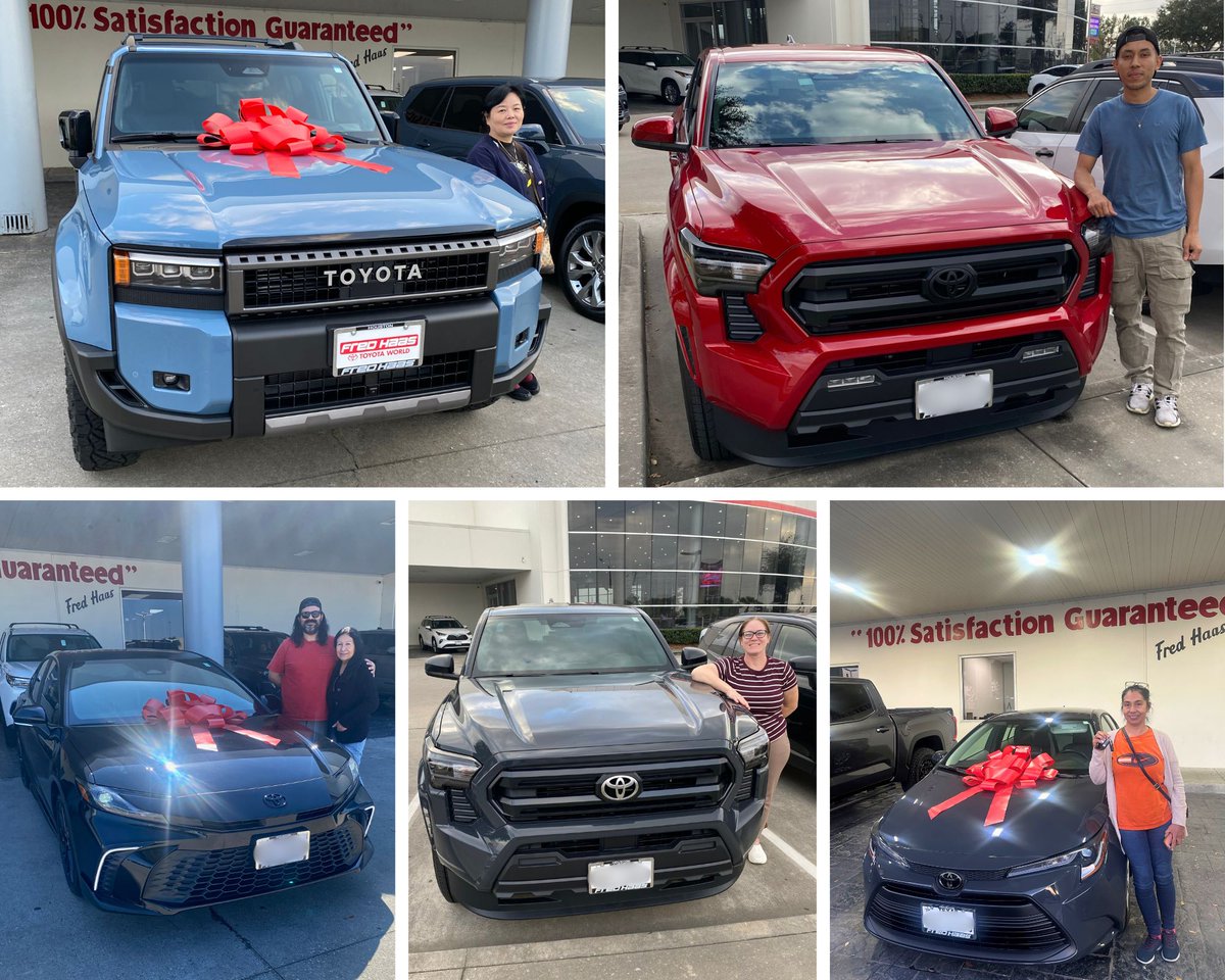 fredhaastoyota's tweet image. Happy Friday! Seeing our customers drive off with a smile makes our week. Thanks for letting us be part of your journey! 🚗💙 Balbina C., Doristo A., Giovanni J., Jami R., Kathryn O., Maria C., Marvin G.A., Rosa G., Trang M., and Zhao Z. #HappyCustomers #Houston #SpringTX