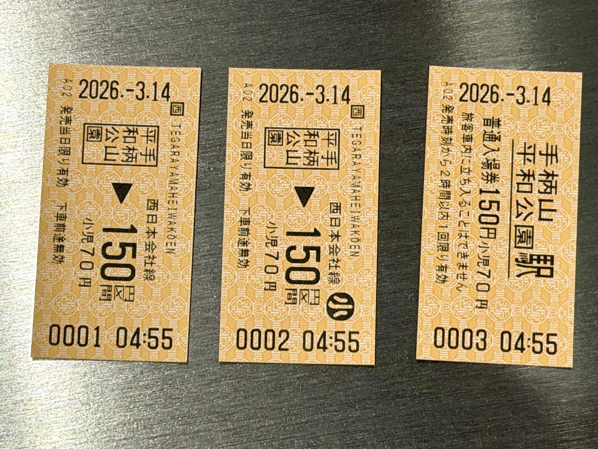 電車 切符 0001番 手柄山平和公園駅 開業日4:55 発券開始 無事0001切符獲得できました🥳
