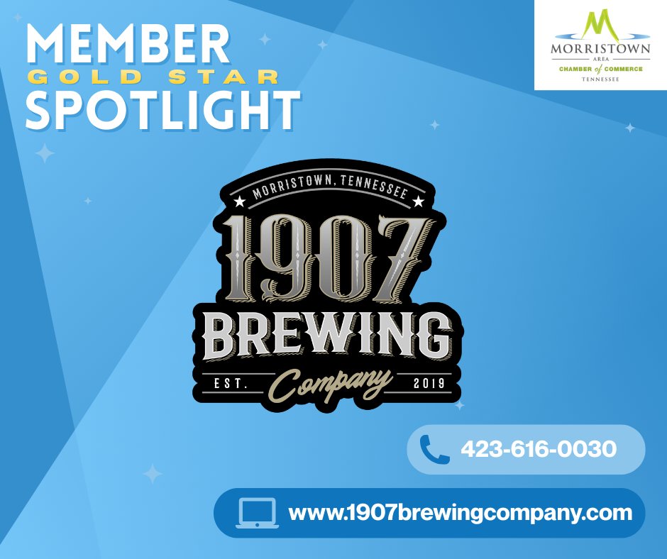 1907 Brewing Company
🍻 Raise a glass to 1907 Brewing Company—where Morristown’s community and craft come together!
📍 103 West Main Street, Morristown, TN 37814
📞 (423) 312-9445
🌐 1907brewingcompany.com
#GoldStarMember #SupportLocal #MorristownTNChamber
